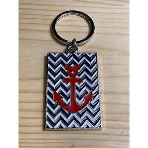 Disney Cruise Line Anchor Keychain With Chevron Pattern